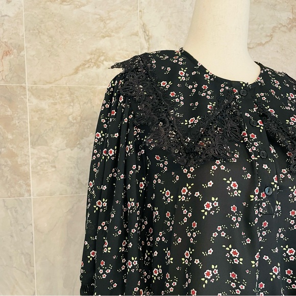 TOPSHOP Floral Oversized Collar Dress - Picture 4 of 7